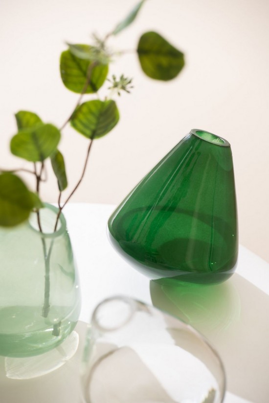 Jolipa Vase Topaz Verre Vert Fonce.