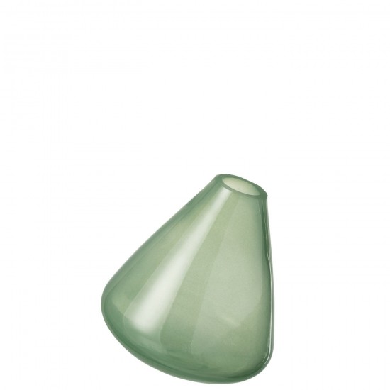 J Line Vase Topaz Verre Vert Fonce L12xB12xH14 cm JLine 53590 by Jolipa 53590.