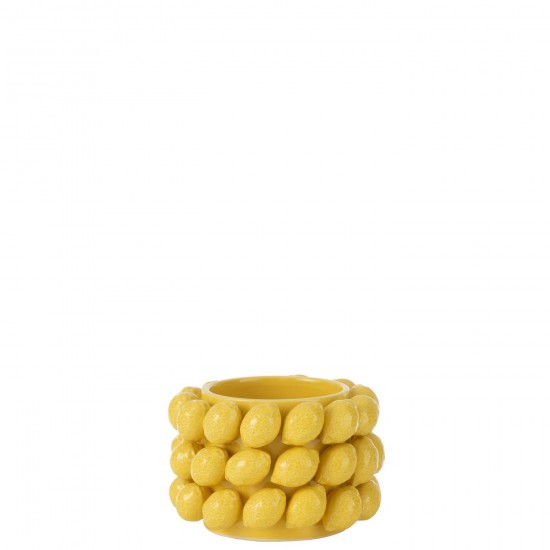 J Line Cachepot Citrons Ceramique Jaune Small L16xB16xH11 cm JLine 53692 by Jolipa 53692.