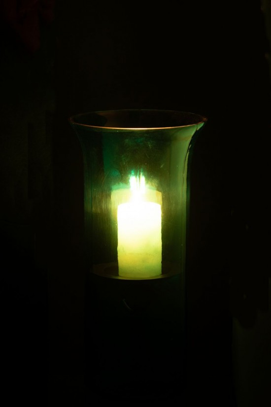 J-Line J Line lanternes photophores Jolipa Photophore Tarifa Etroit Verre Azur Medium.