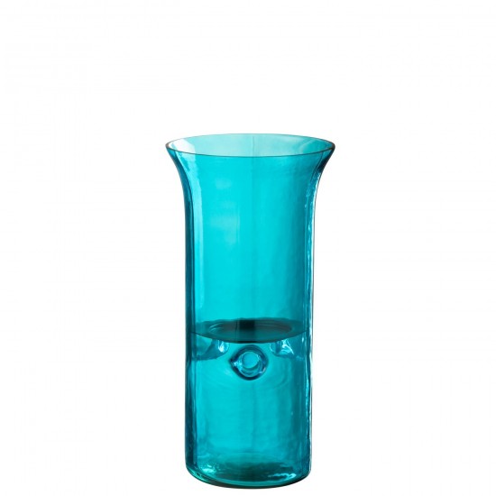 J Line Photophore Tarifa Etroit Verre Azur Medium L15xB15xH30 cm JLine 53738 by Jolipa 53738.