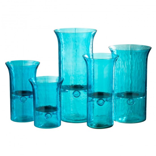 Jolipa Photophore Tarifa Etroit Verre Azur Extra Large.