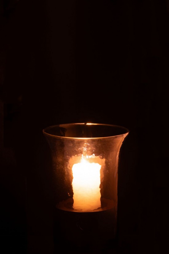 J-Line J Line lanternes photophores Jolipa Photophore Tarifa Etroit Verre Bleu Extra Small.