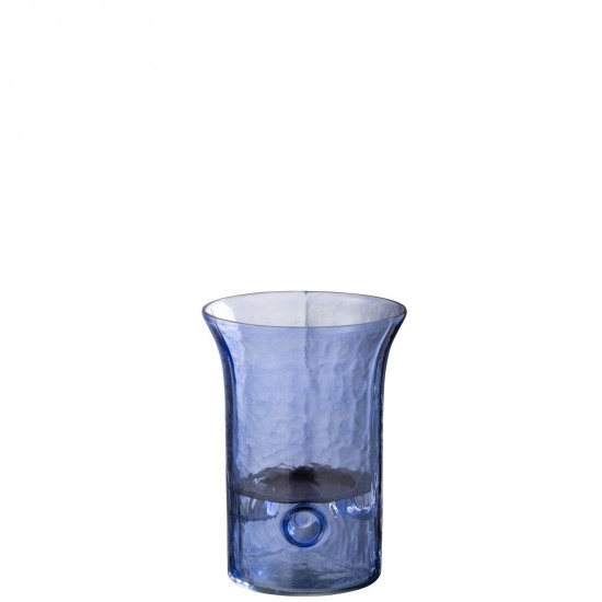 J Line Photophore Tarifa Etroit Verre Bleu Extra Small L15xB15xH21 cm JLine 53743 by Jolipa 53743.