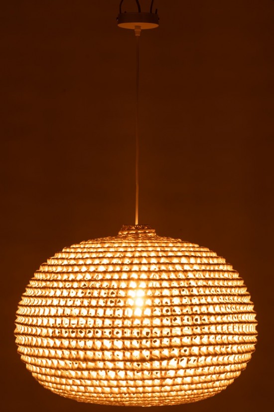 J-Line J Line Plafonniers Plafonnières Jolipa Plafonnier Rond Metal Torsade Blanc.