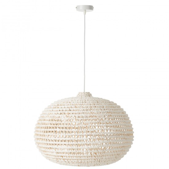 J Line Plafonnier Rond Metal Torsade Blanc L56xB56xH40 cm JLine 53755 by Jolipa 53755.