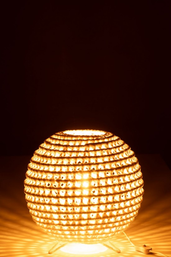 J-Line J Line Ampoules Jolipa Lampe Rond Metal Torsade Blanc.