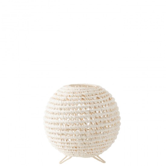 J Line Lampe Rond Metal Torsade Blanc L36xB36xH42 cm JLine 53756 by Jolipa 53756.