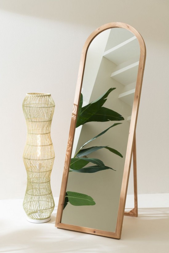 Jolipa Lampadaire Rotin Metal Torsade Vert.