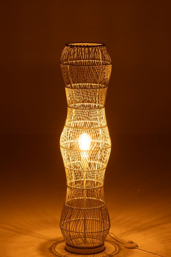 J-Line J Line Lampadaires Lampes Raides Debouts Sur Pied De Sol Jolipa Lampadaire Rotin Metal Torsade Vert.