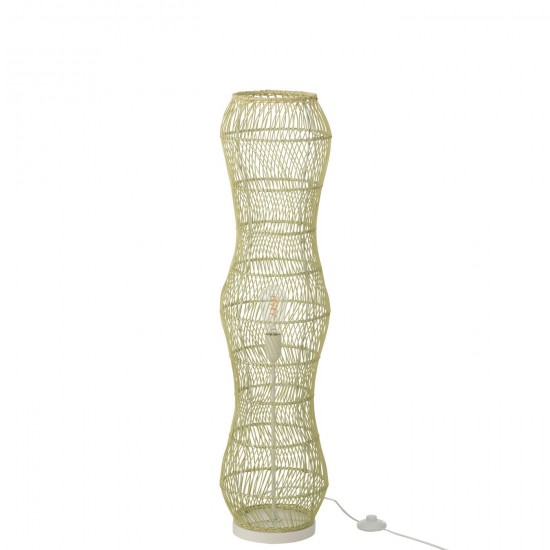 J Line Lampadaire Rotin Metal Torsade Vert L26xB26xH101 cm JLine 53781 by Jolipa 53781.