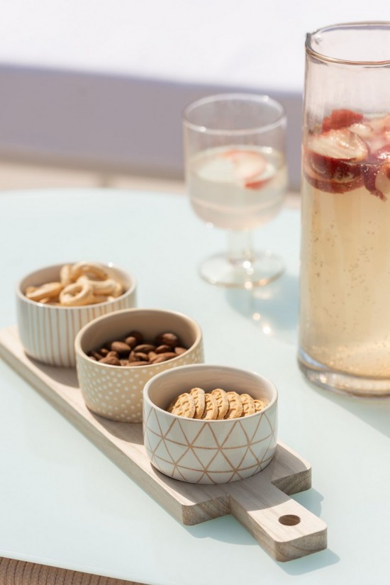 Jolipa Service A Tapas 3 Sets Plateau Bois Boite Creme Blanc.