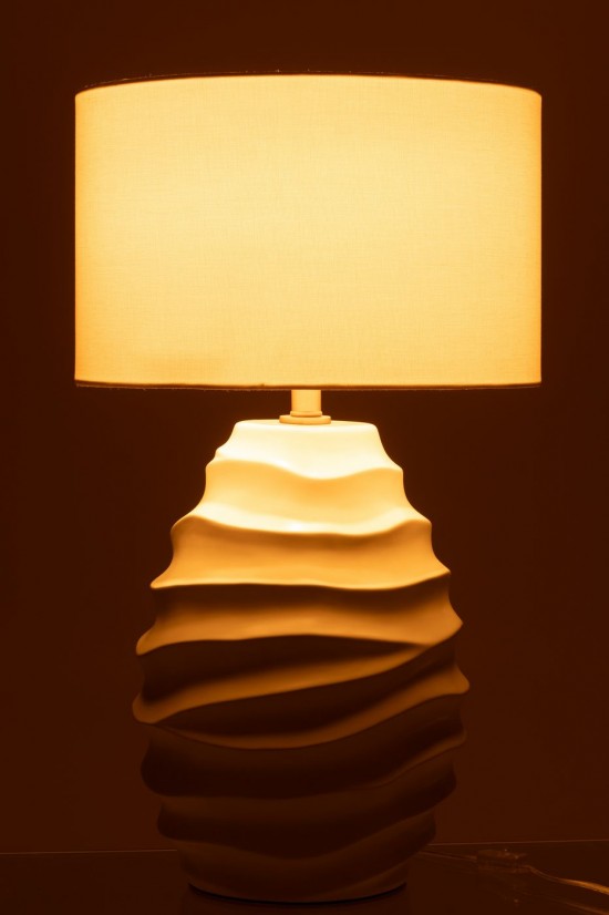 J-Line J Line Ampoules Jolipa Lampe Vague Ceramique Blanc.