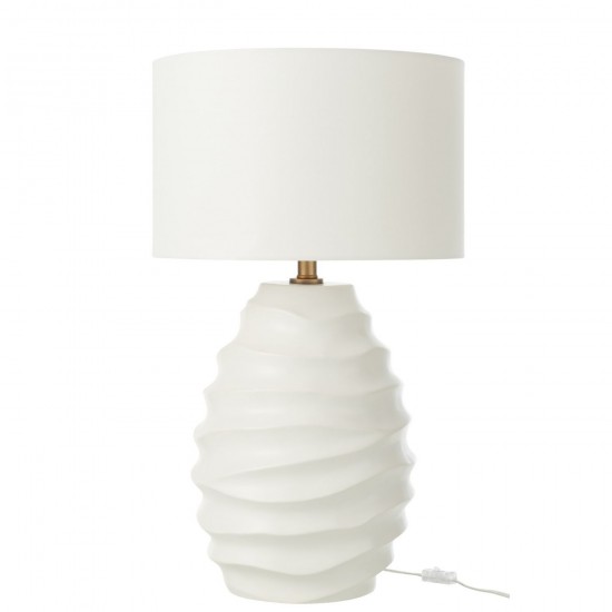 J Line Lampe Vague Ceramique Blanc L40xB40xH68 cm JLine 53863 by Jolipa 53863.