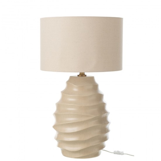 J Line Lampe Vague Ceramique Beige L40xB40xH68 cm JLine 53864 by Jolipa 53864.