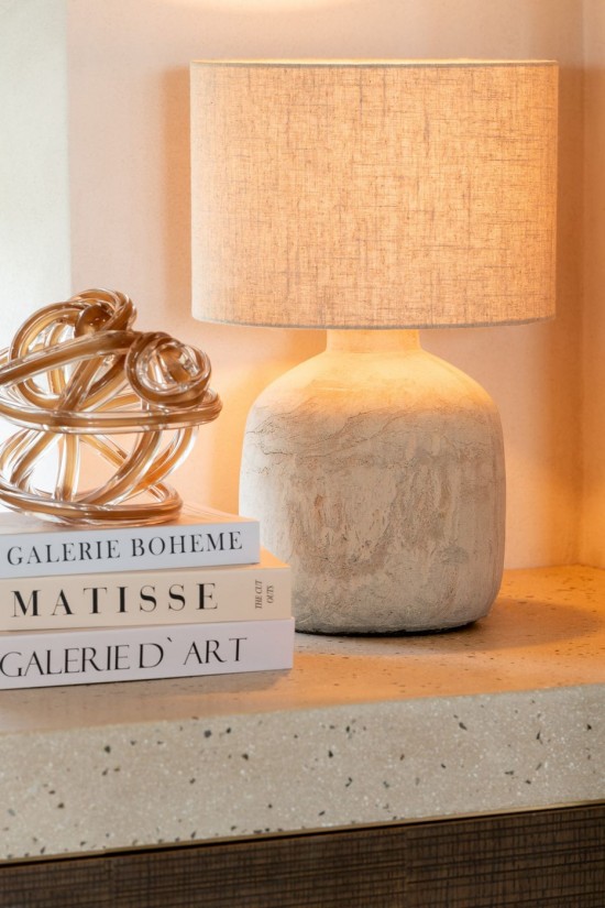 Jolipa Lampe Mia Terre Cuite Beige Small.