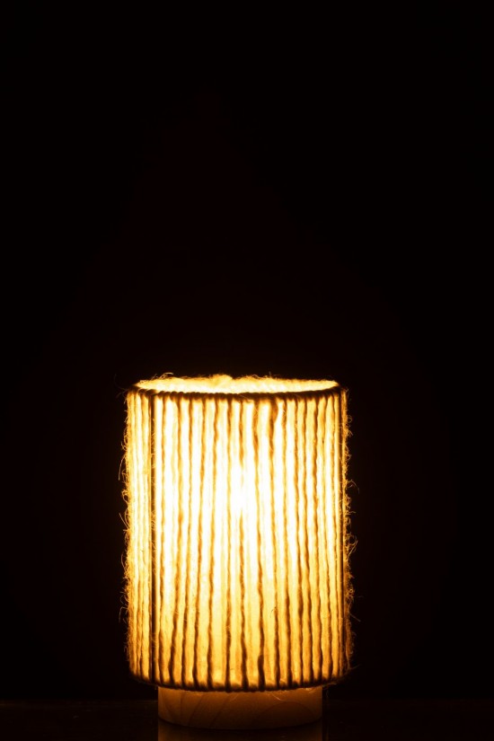 J-Line J Line Ampoules Jolipa Lampe Led Cylindre Metal Coton Naturel Small.