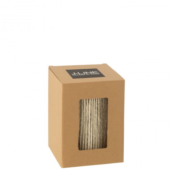 Jolipa Lampe Led Cylindre Metal Coton Naturel Small.