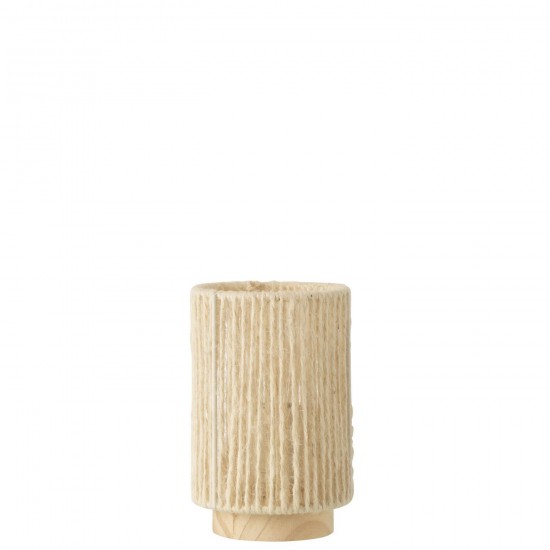 J Line Lampe Led Cylindre Metal Coton Naturel Small L11xB11xH16 cm JLine 53910 by Jolipa 53910.