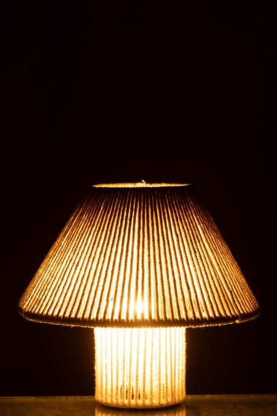 J-Line J Line Ampoules Jolipa Lampe Led Metal Coton Naturel.