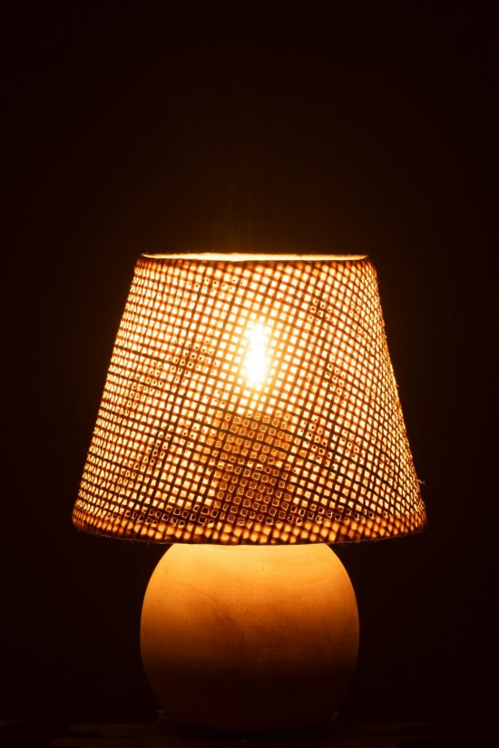 J-Line J Line Ampoules Jolipa Lampe Led Bois Torsade Metal Naturel.