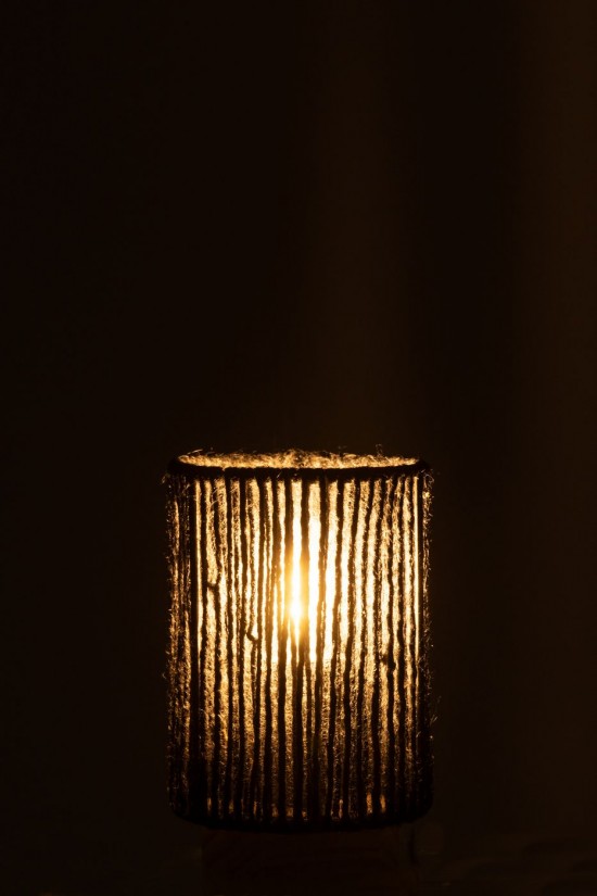 J-Line J Line Ampoules Jolipa Lampe Led Cylindre Metal Coton Noir Small.