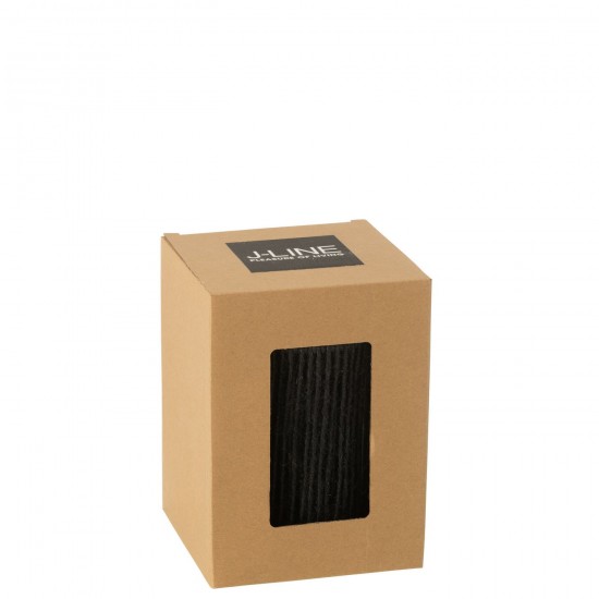 Jolipa Lampe Led Cylindre Metal Coton Noir Small.