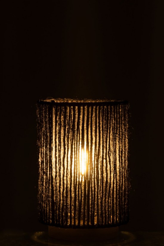 J-Line J Line Ampoules Jolipa Lampe Led Cylindre Metal Coton Noir Large.