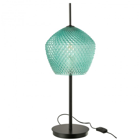 J Line Lampe Verre Bleu L23xB23xH60 cm JLine 53926 by Jolipa 53926.