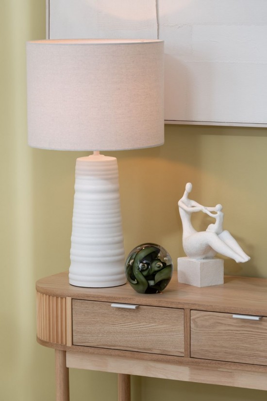 Jolipa Lampe Ceramique Blanc.