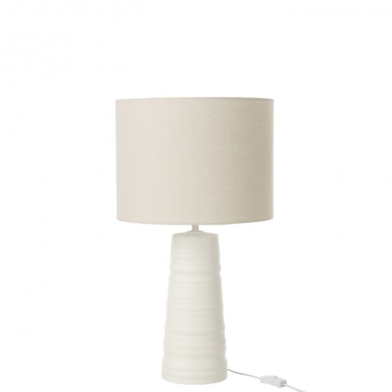 J Line Lampe Ceramique Blanc L35xB35xH63 cm JLine 53977 by Jolipa 53977.