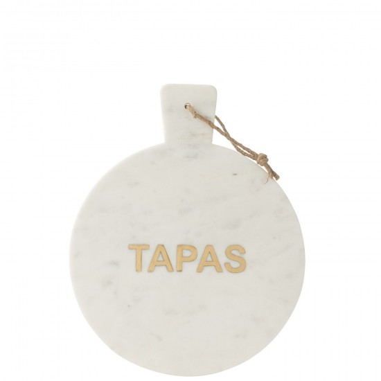 J Line Planche A Fromage Rond Tapas Marbre Blanc L38xB30xH2 cm JLine 54003 by Jolipa 54003.
