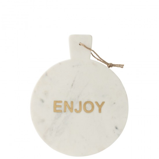 J Line Planche A Fromage Rond Enjoy Marbre Blanc L38xB30xH2 cm JLine 54005 by Jolipa 54005.