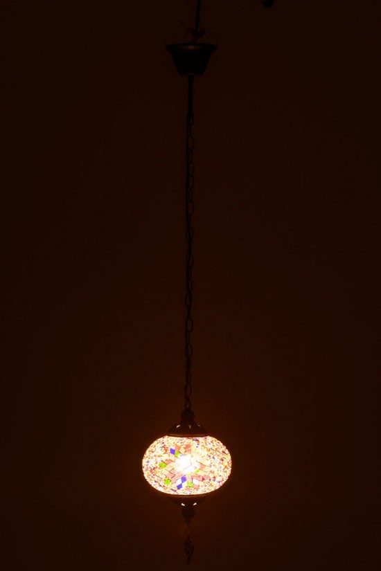 J-Line J Line Ampoules Jolipa Lampe Suspension Mosaique Verre Metal Orange Small.