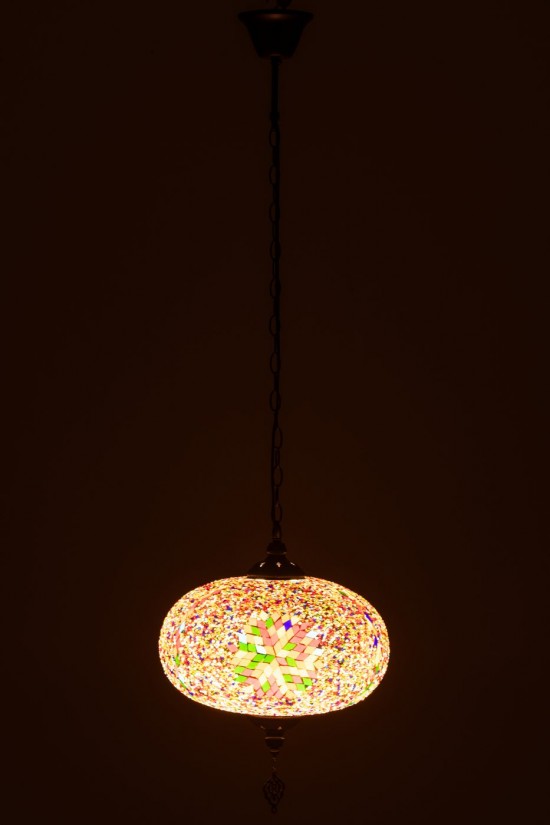 J-Line J Line Ampoules Jolipa Lampe Suspension Mosaique Verre Metal Orange Large.