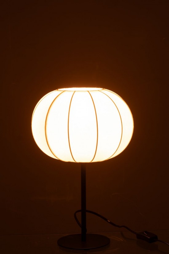 J-Line J Line Ampoules Jolipa Lampe Lanterne Metal Textile Blanc Small.