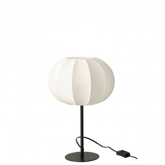 J Line Lampe Lanterne Metal Textile Blanc Small L25xB25xH38 cm JLine 54206 by Jolipa 54206.