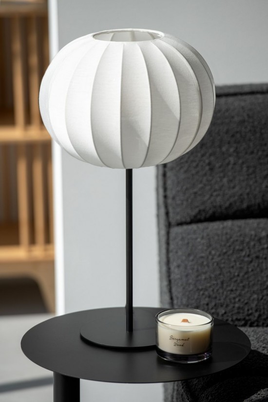 Jolipa Lampe Lanterne Metal Textile Blanc Large.