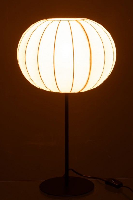 J-Line J Line Ampoules Jolipa Lampe Lanterne Metal Textile Blanc Large.