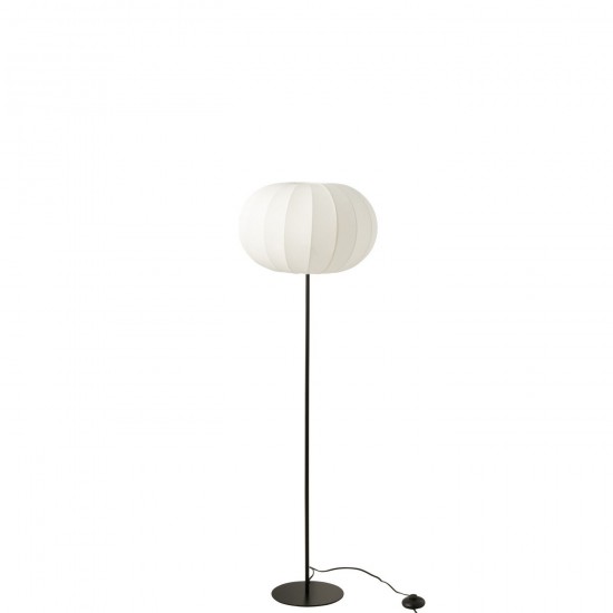 J Line Lampadaire Lanterne Metal Textile Blanc Small L40xB40xH125 cm JLine 54208 by Jolipa 54208.