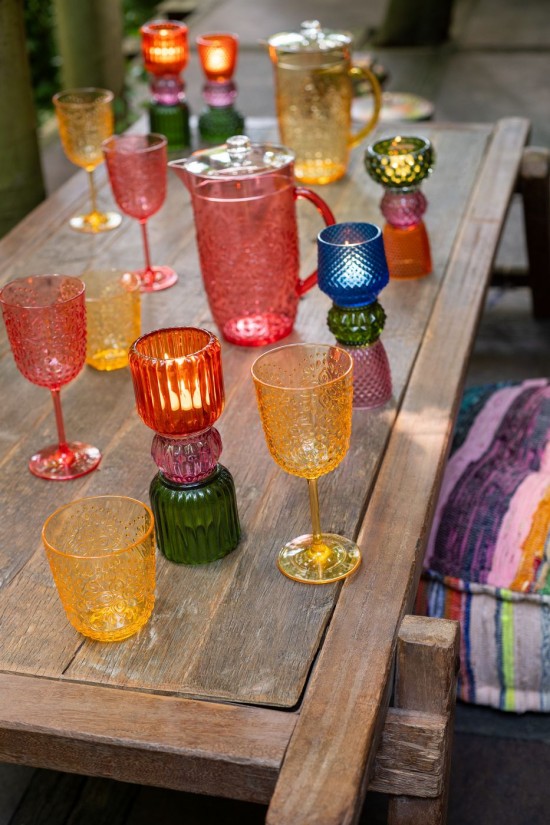 Jolipa Boite 6 Verres A Vin Plastque Jaune.