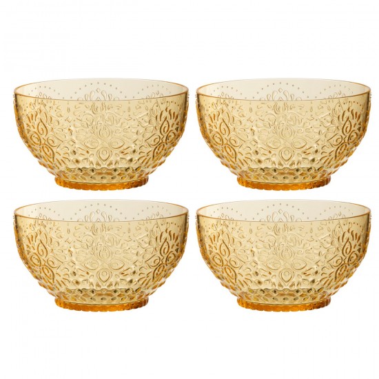 J Line Boite 4 Bols Plastque Jaune L15xB15xH8 cm JLine 54239 by Jolipa 54239.