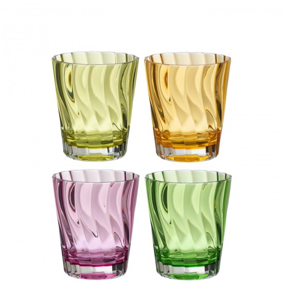 J Line Boite 4 Verres Plastque Mix L10xB10xH11 cm JLine 54262 by Jolipa 54262 Assortiment de 4 pcs.