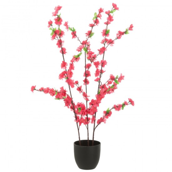 J Line Fleur Pêcher Rouge Pot Artificiel Rouge L30xB30xH90 cm JLine 54359 by Jolipa 54359.