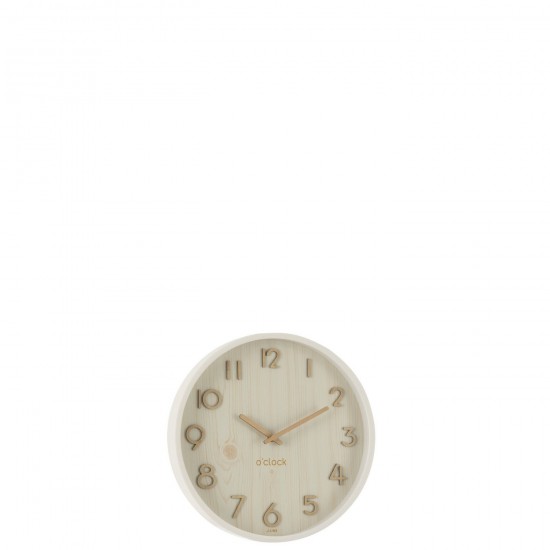 J Line Horloge Murale Contreplaque Mdf Blanc Small L30xB30xH5 cm JLine 54386 by Jolipa 54386.