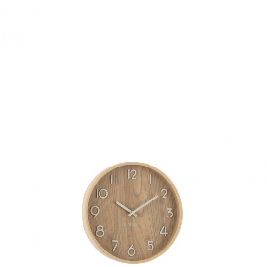 J Line Horloge Murale Contreplaque Mdf Naturel Small L30xB30xH5 cm JLine 54389 by Jolipa 54389.