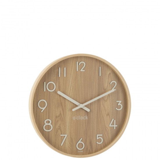 J Line Horloge Murale Contreplaque Mdf Naturel Large L53xB53xH6 cm JLine 54390 by Jolipa 54390.