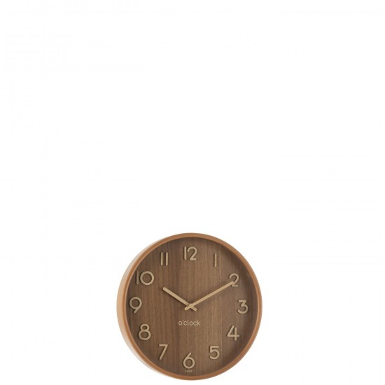 J Line Horloge Murale Contreplaque Mdf Naturel Fonce Small L30xB30xH5 cm JLine 54391 by Jolipa 54391.