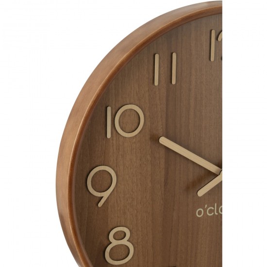 J-Line J Line horloges murales Jolipa Horloge Murale Contreplaque Mdf Naturel Fonce Large.