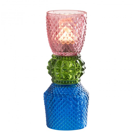Jolipa Candleholder Jazzy Glass Mix.